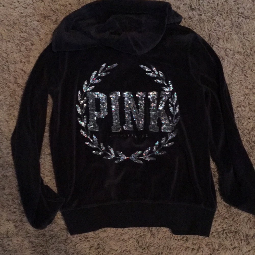 Victoria Secret Pink Bling Zip Up Sweatshirt